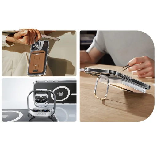  iPhone 16 Plus átlátszó ESR Classic Hybrid tok (HaloLock) állvánnyal - 6