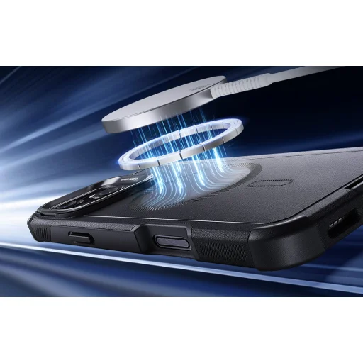  iPhone 16 Fekete ESR Cyber Tough tok beépített állvánnyal (HaloLock) - 3