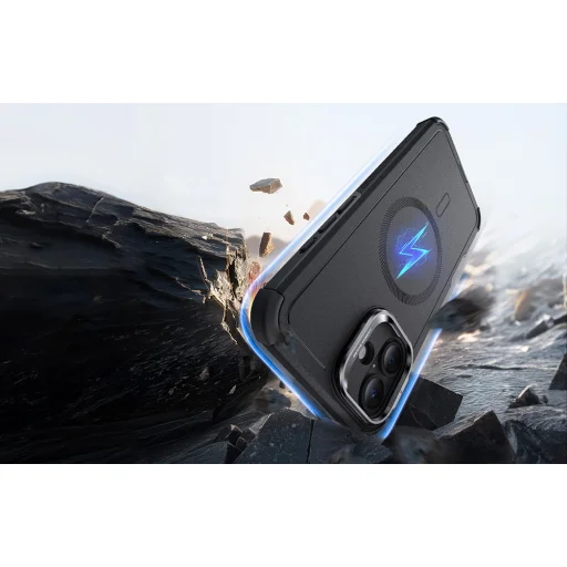  iPhone 16 Fekete ESR Cyber Tough tok beépített állvánnyal (HaloLock) - 5