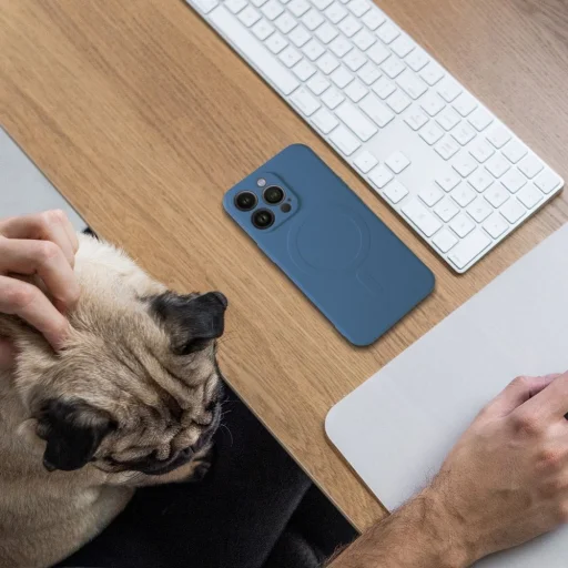 SILICONE MAG COVER tok MagSafe kompatibilis, Samsung Galaxy A55 kék - 3