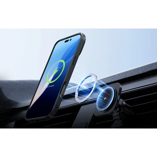  iPhone 16 Pro ESR Classic Hybrid HaloLock MagSafe edzett üveg hátlappal Frosted fekete tok - 7