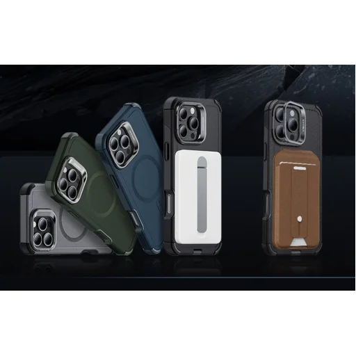  iPhone 16 Pro Max Fekete ESR Cyber Tough tok Stash Standdel (HaloLock) - 3