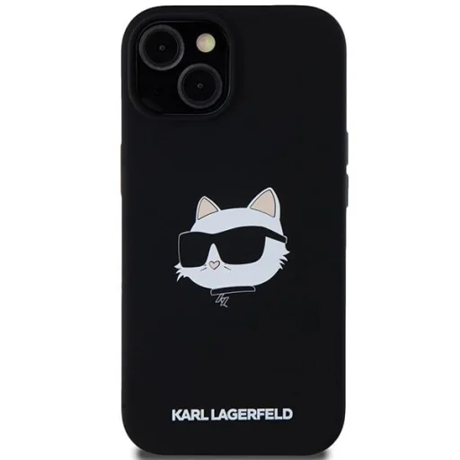  iPhone 15 Plus / 14 Plus Fekete Karl Lagerfeld Szilikon Choupette Fej MagSafe tok - 3