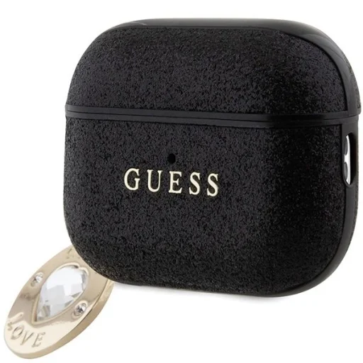 Guess GUAP2PGEHCDK tok AirPods Pro 2-höz - fekete Fixed Glitter Heart Diamond Charm - 3