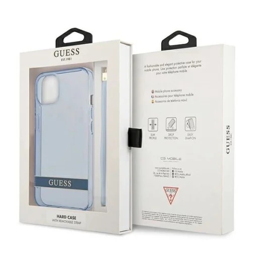 Guess GUHCP13MHTSGSB iPhone 13 6.1 "kék / kék keménytok áttetsző pánt tok - 8