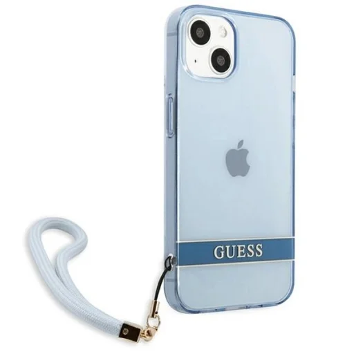 Guess GUHCP13MHTSGSB iPhone 13 6.1 "kék / kék keménytok áttetsző pánt tok - 4