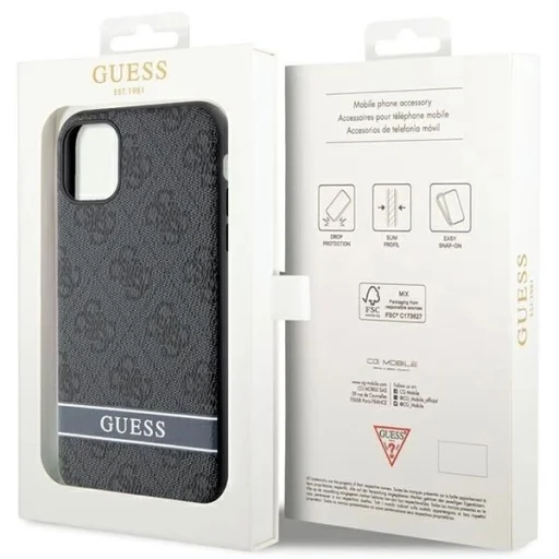 Guess GUHCN61P4SNK iPhone 11 szürke/szürke keménytok 4G Stripe tok - 8
