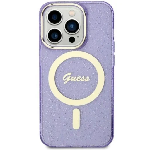 Guess GUHMN61HCMCGU iPhone 11 lila/lila kemény tok Glitter Gold MagSafe tok - 1