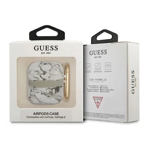 Guess GUA2HCHMAG AirPods tok szürke/szürke Marble Strap Collection - 3