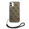 Guess GUOHCN61H4STW iPhone 11 barna/barna tok 4G Print Strap tok thumbnail
