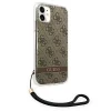 Guess GUOHCN61H4STW iPhone 11 barna/barna tok 4G Print Strap tok thumbnail
