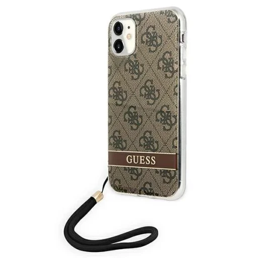 Guess GUOHCN61H4STW iPhone 11 barna/barna tok 4G Print Strap tok - 2