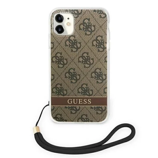 Guess GUOHCN61H4STW iPhone 11 barna/barna tok 4G Print Strap tok - 3