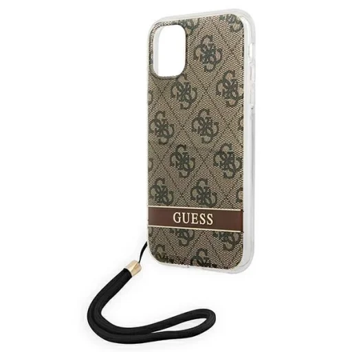 Guess GUOHCN61H4STW iPhone 11 barna/barna tok 4G Print Strap tok - 6