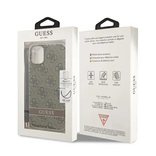 Guess GUOHCN61H4STW iPhone 11 barna/barna tok 4G Print Strap tok - 8