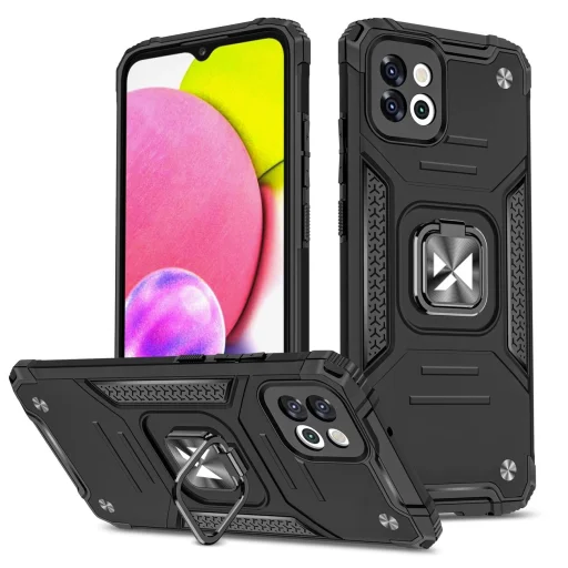 Wozinsky Ring Armor tok Samsung Galaxy A03 páncélozott borítás mágneses tartógyűrű fekete tok - 1