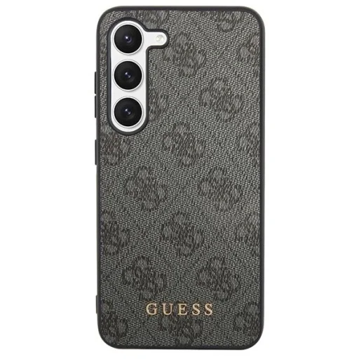 Guess GUHCS23SG4GFGR S23 S911 szürke/szürke keménytok 4G Metal Gold Logo tok - 3