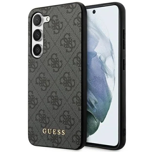 Guess GUHCS23SG4GFGR S23 S911 szürke/szürke keménytok 4G Metal Gold Logo tok - 1