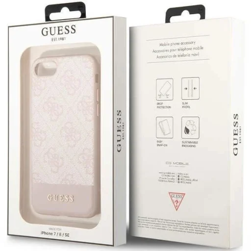Guess GUHCI8G4GLPI iPhone 7/8/SE 2020/2022 pink/pink kemény tok 4G Stripe Collection tok - 8