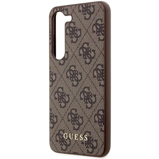 Guess GUHCS23MG4GFBR S23+ S916 barna/barna kemény tok, 4G Metal Gold Logo tok - 6