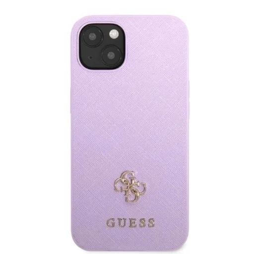 Guess GUHCP13SPS4MU iPhone 13 mini 5.4" lila/lila keménytok Saffiano 4G Small Metal Logo tok - 3