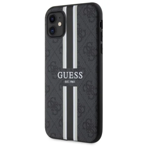 Guess GUHMN61P4RPSK iPhone 11 / Xr fekete/fekete kemény tok 4G Nyomtatott Csíkos MagSafe tok - 2