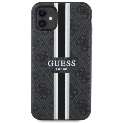 Guess GUHMN61P4RPSK iPhone 11 / Xr fekete/fekete kemény tok 4G Nyomtatott Csíkos MagSafe tok - 3