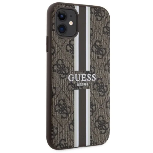 Guess GUHMN61P4RPSW iPhone 11 barna/barna kemény tok 4G Printed Stripes MagSafe tok - 4