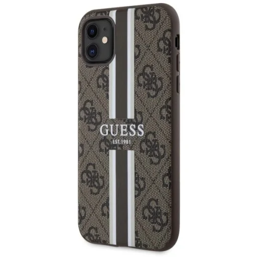 Guess GUHMN61P4RPSW iPhone 11 barna/barna kemény tok 4G Printed Stripes MagSafe tok - 2
