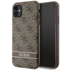 Guess GUHCN61P4SNW iPhone 11 barna/barna keménytok 4G Stripe tok