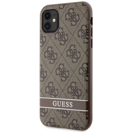 Guess GUHCN61P4SNW iPhone 11 barna/barna keménytok 4G Stripe tok - 2