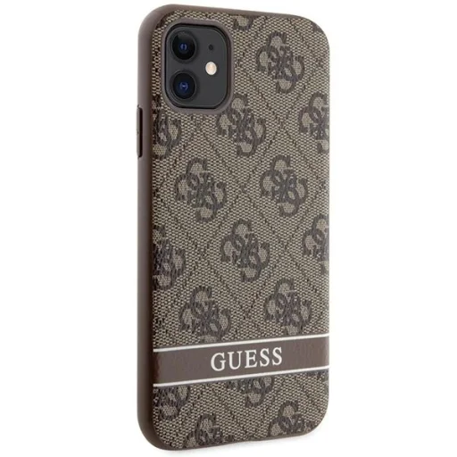 Guess GUHCN61P4SNW iPhone 11 barna/barna keménytok 4G Stripe tok - 4