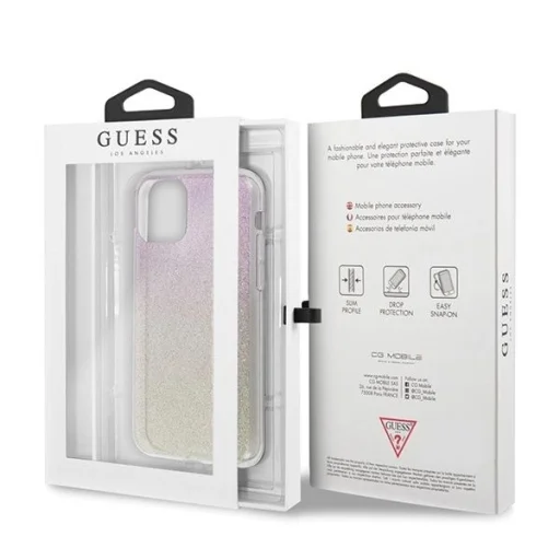 Guess GUHCN65PCUGLGPI iPhone 11 Pro Max rose gold/gold pink hard case Gradient Glitter - 7