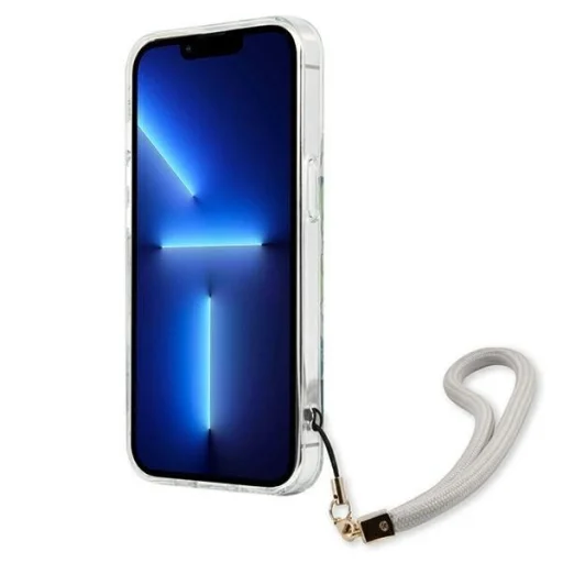 Guess GUHCP13MHFLSN iPhone 13 6.1" zöld/zöld keménytok Flower Strap tok - 5