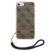 Guess GUOHCI8H4STW iPhone SE 2022 / SE 2020 / 7/ 8 barna/barna keménytok 4G Print Strap tok thumbnail