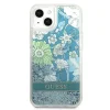 Guess GUHCP13SLFLSN iPhone 13 mini 5.4" zöld/zöld keménytok Flower Liquid Glitter tok thumbnail