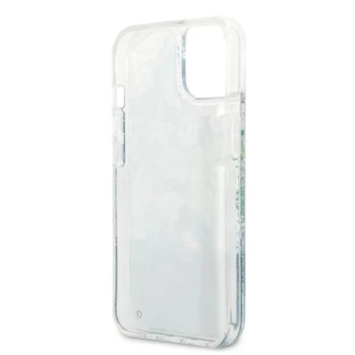 Guess GUHCP13SLFLSN iPhone 13 mini 5.4" zöld/zöld keménytok Flower Liquid Glitter tok - 7