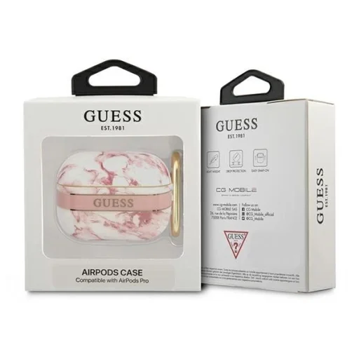 Guess GUAPHCHMAP AirPods Pro fliptok rózsaszín/rózsaszín Marble Strap Collection - 3