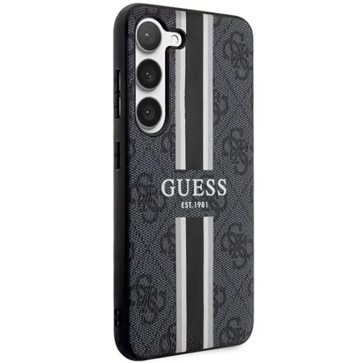 Guess GUHCS23SP4RPSK Samsung Galaxy S23 tok - fekete/fekete kemény tok 4G Printed Stripe - 4