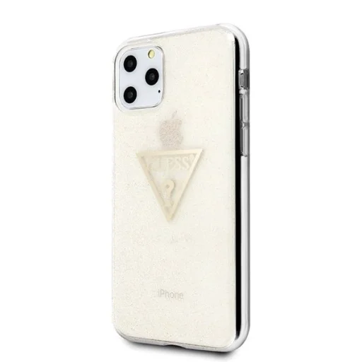 Guess GUHCN58SGTLGO iPhone 11 Pro arany/arany keménytok Glitter Triangle tok - 2