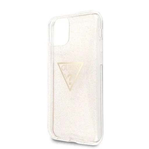 Guess GUHCN58SGTLGO iPhone 11 Pro arany/arany keménytok Glitter Triangle tok - 3