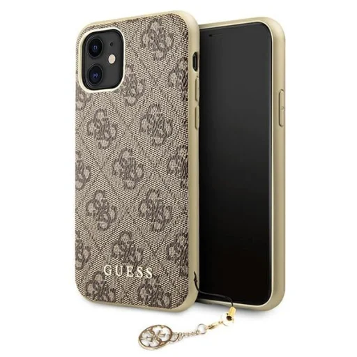 Guess GUHCN61GF4GBR iPhone 11 barna/barna kemény tok 4G Charms Kollekció tok - 1