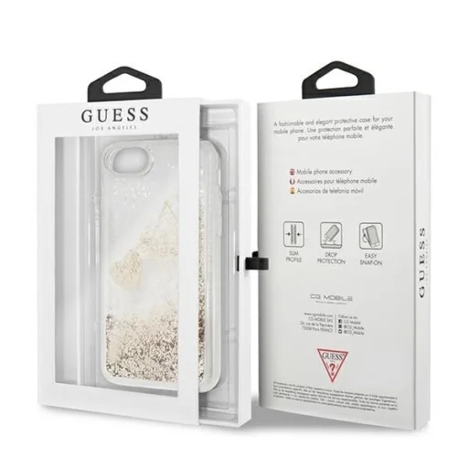 Guess GUOHCI8GLHFLGO iPhone 7/8/SE 2020 /SE 2022 arany/arany kemény tok Glitter Charms tok - 7