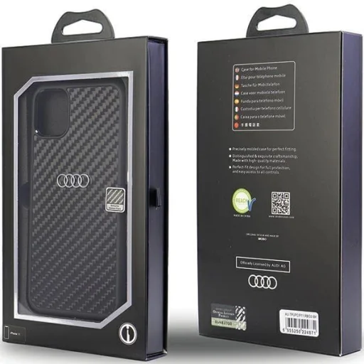  iPhone 11  6.1" fekete/fekete Audi Carbon Fiber tok AU-TPUPCIP11-R8/D2-BK - 4
