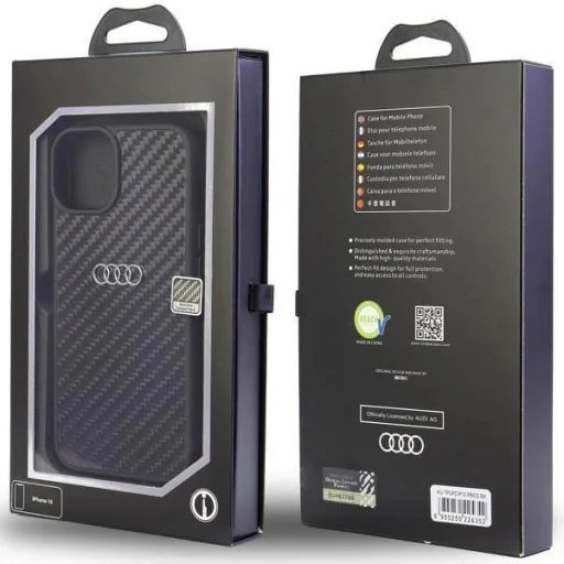  iPhone 12/12 Pro 6.1" fekete/fekete Audi Carbon Fiber keménytok AU-TPUPCIP12P-R8/D2-BK tok - 6