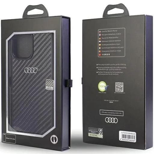  iPhone 13 Pro Max 6.7" fekete/fekete Audi Carbon Fiber tok - 5