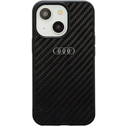  iPhone 14 6.1" fekete/fekete Audi Carbon Fiber kemény tok AU-TPUPPCIP14-R8/D2-BK - 1