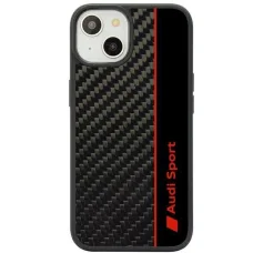  Apple iPhone 14 6.1" Fekete/Fekete Audi Carbon Fiber Stripe keménytok AUS-TPUPCIP14-R8/D1-BK tok
