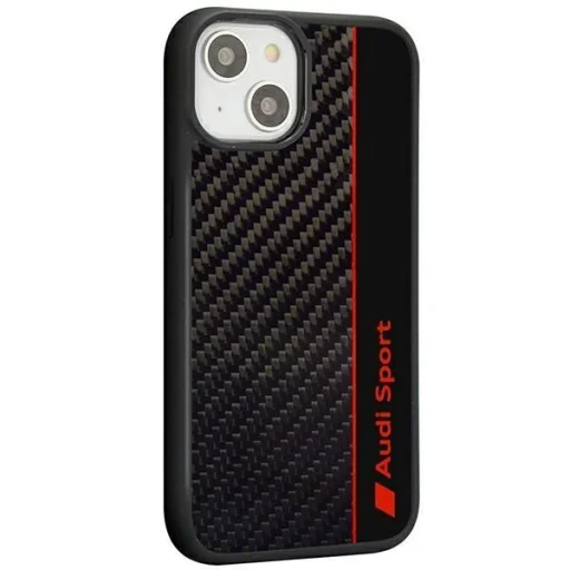  Apple iPhone 14 6.1" Fekete/Fekete Audi Carbon Fiber Stripe keménytok AUS-TPUPCIP14-R8/D1-BK tok - 2