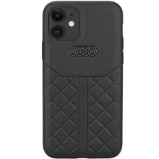  iPhone 11 6.1" fekete/fekete Audi Genuine Leather keménytok AU-TPUPCIP11R-Q8/D1-BK tok